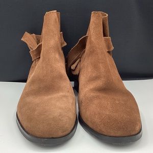 Hudson London Anthropologie Brown Leather Aretha Tie Back Ankle Booties